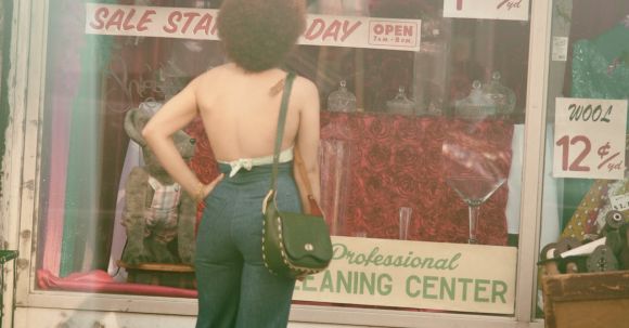 Vintage Shopping - Person Standing Infront Of A Display Window